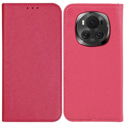 For Honor Magic6 Pro 5G Case Magnetic Closing Cross Texture Leather Phone Cover