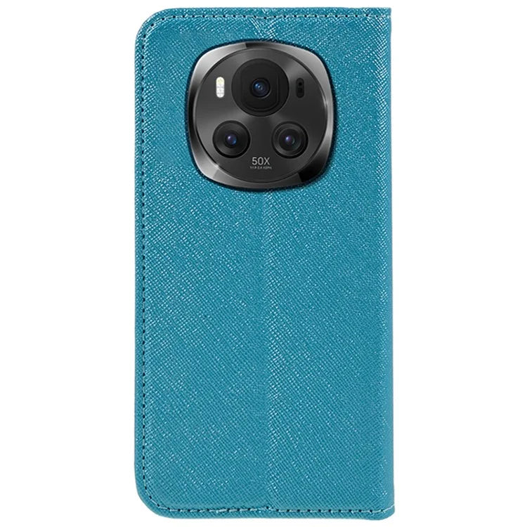 For Honor Magic6 Pro 5G Case Magnetic Closing Cross Texture Leather Phone Cover