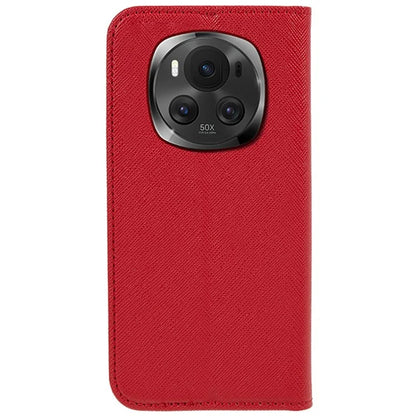 For Honor Magic6 Pro 5G Case Magnetic Closing Cross Texture Leather Phone Cover