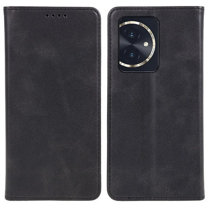 For Honor 100 5G Leather Case Wallet Calf Texture Auto-absorbed Magnetic Phone Cover