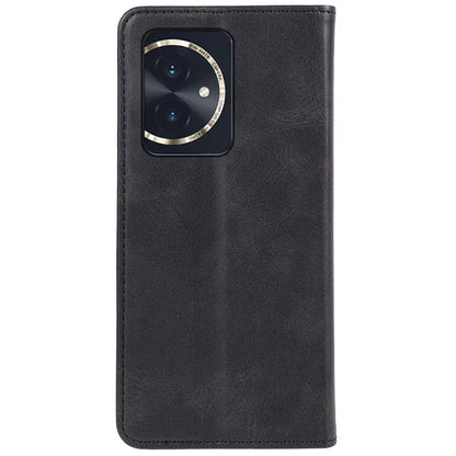 For Honor 100 5G Leather Case Wallet Calf Texture Auto-absorbed Magnetic Phone Cover