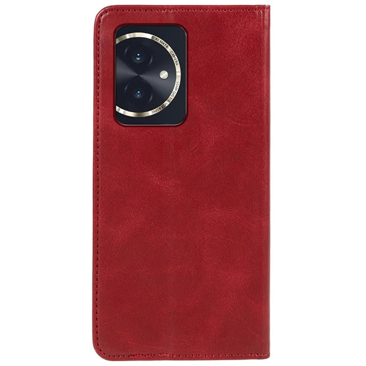For Honor 100 5G Leather Case Wallet Calf Texture Auto-absorbed Magnetic Phone Cover
