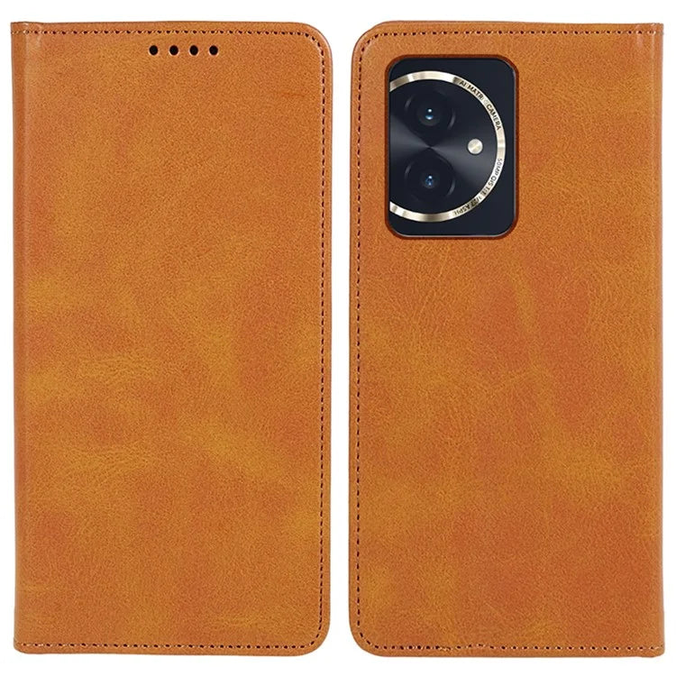 For Honor 100 5G Leather Case Wallet Calf Texture Auto-absorbed Magnetic Phone Cover