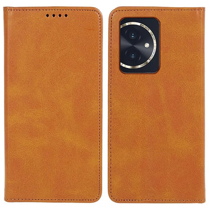 For Honor 100 5G Leather Case Wallet Calf Texture Auto-absorbed Magnetic Phone Cover