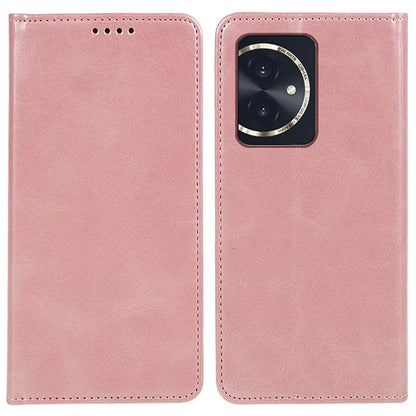 For Honor 100 5G Leather Case Wallet Calf Texture Auto-absorbed Magnetic Phone Cover