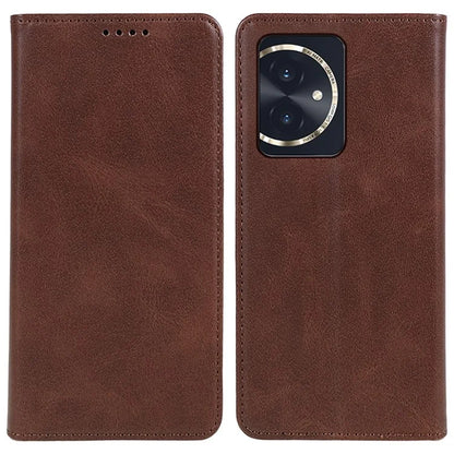 For Honor 100 5G Leather Case Wallet Calf Texture Auto-absorbed Magnetic Phone Cover