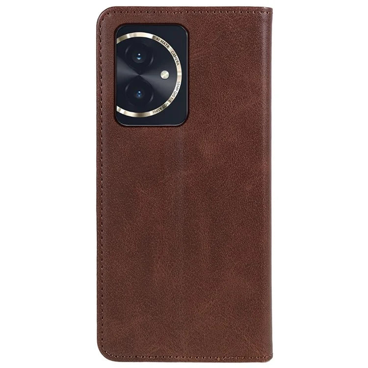 For Honor 100 5G Leather Case Wallet Calf Texture Auto-absorbed Magnetic Phone Cover