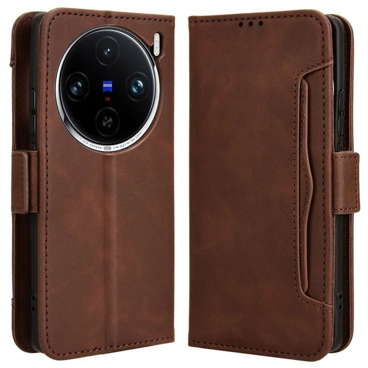 For vivo X100 5G Case Multiple Card Slots Function Wallet Leather Phone Cover