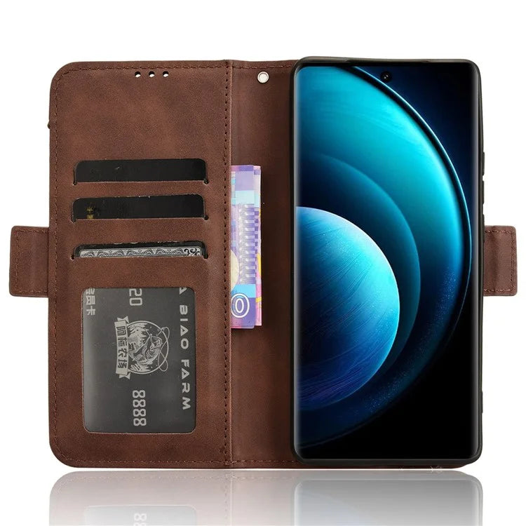 For vivo X100 5G Case Multiple Card Slots Function Wallet Leather Phone Cover