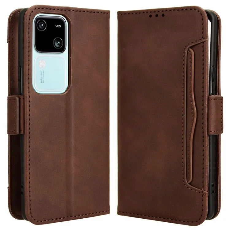 For vivo S18 5G / S18 Pro 5G / V30 5G / V30 Pro 5G Case PU Leather Stand Multiple Card Slots Phone Cover