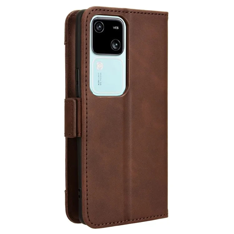 For vivo S18 5G / S18 Pro 5G / V30 5G / V30 Pro 5G Case PU Leather Stand Multiple Card Slots Phone Cover