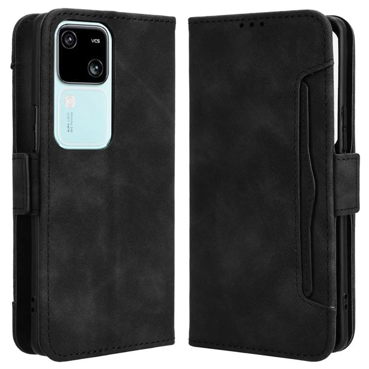 For vivo S18 5G / S18 Pro 5G / V30 5G / V30 Pro 5G Case PU Leather Stand Multiple Card Slots Phone Cover