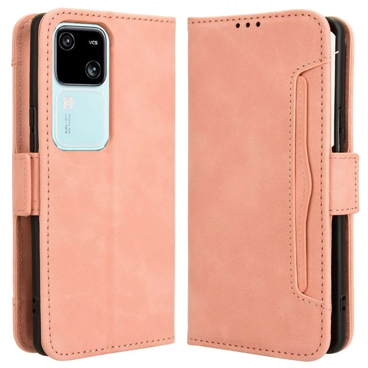 For vivo S18 5G / S18 Pro 5G / V30 5G / V30 Pro 5G Case PU Leather Stand Multiple Card Slots Phone Cover