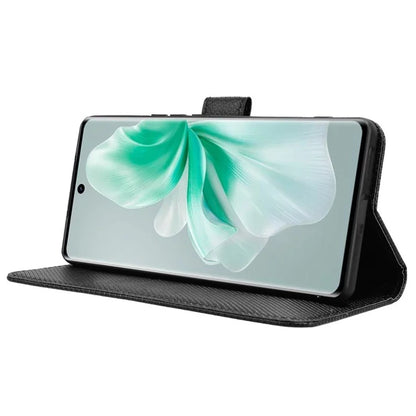 For vivo S18 5G / S18 Pro 5G / V30 5G / V30 Pro 5G Case PU Leather Stand Wrist Strap Diamond Texture Phone Cover