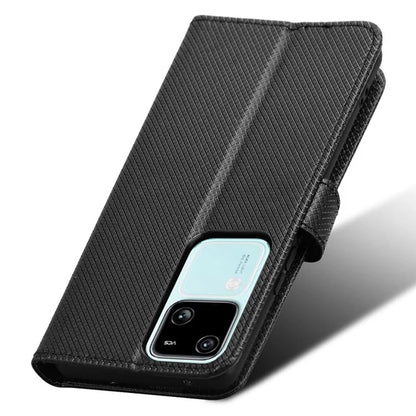 For vivo S18 5G / S18 Pro 5G / V30 5G / V30 Pro 5G Case PU Leather Stand Wrist Strap Diamond Texture Phone Cover