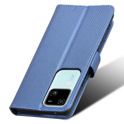 For vivo S18 5G / S18 Pro 5G / V30 5G / V30 Pro 5G Case PU Leather Stand Wrist Strap Diamond Texture Phone Cover