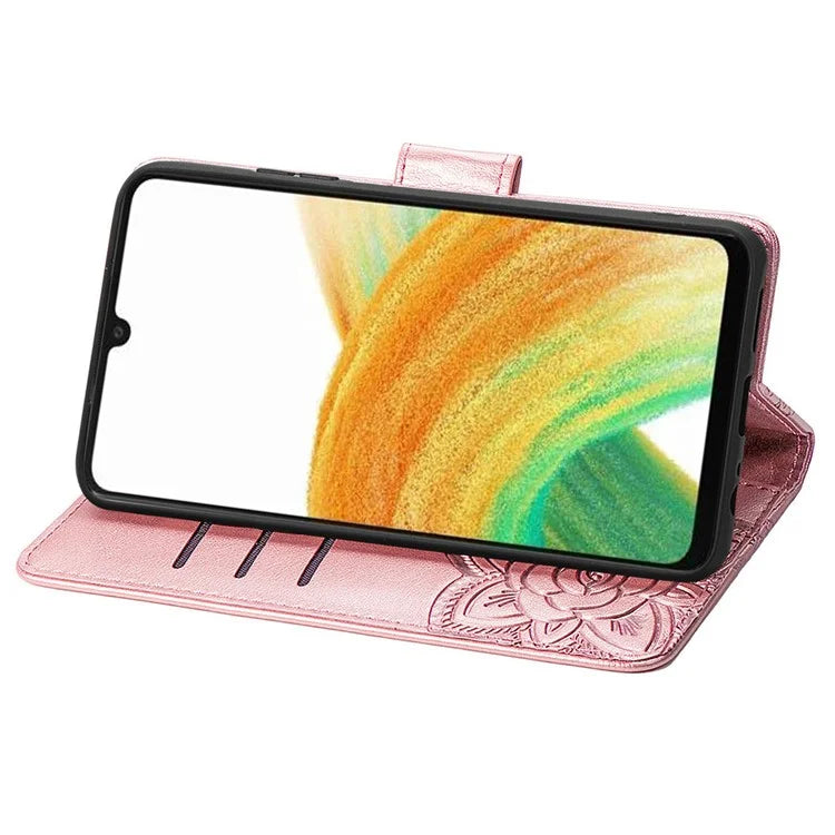 For Samsung Galaxy A13 4G Leather Case Butterfly Imprinted Rhinestone Phone Stand Cover