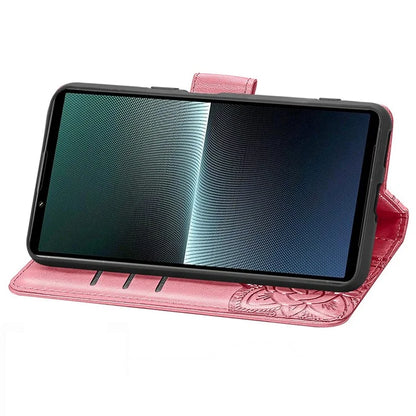 For Sony Xperia 1 V Phone Case Butterfly Imprinted Wallet Leather Protective Cover