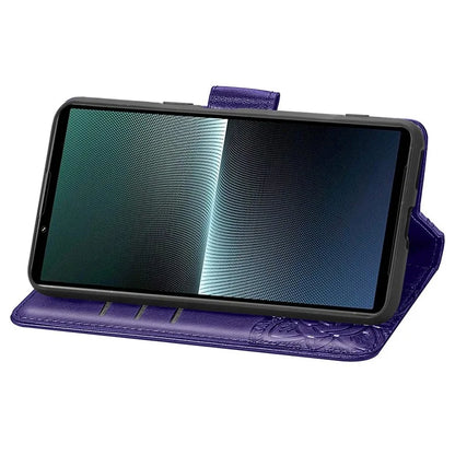 For Sony Xperia 1 V Phone Case Butterfly Imprinted Wallet Leather Protective Cover