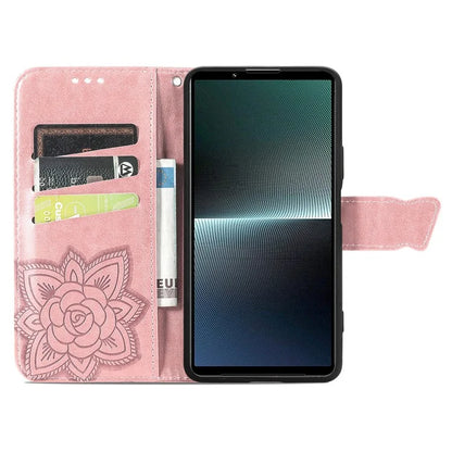 For Sony Xperia 1 V Phone Case Butterfly Imprinted Wallet Leather Protective Cover
