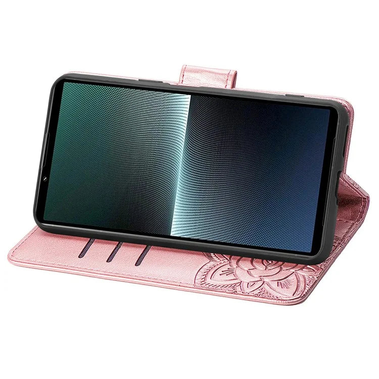 For Sony Xperia 1 V Phone Case Butterfly Imprinted Wallet Leather Protective Cover