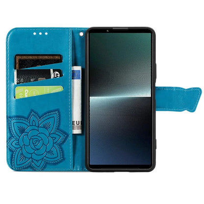 For Sony Xperia 1 V Phone Case Butterfly Imprinted Wallet Leather Protective Cover