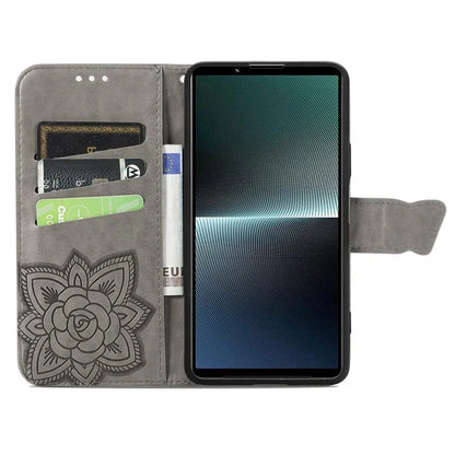 For Sony Xperia 1 V Phone Case Butterfly Imprinted Wallet Leather Protective Cover