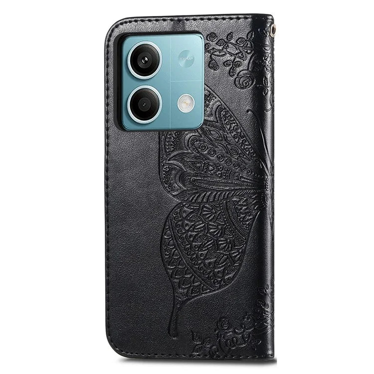 For Xiaomi Redmi Note 13 4G Leather Case Wallet Card Holder Butterfly Phone Cover