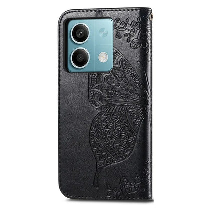 For Xiaomi Redmi Note 13 4G Leather Case Wallet Card Holder Butterfly Phone Cover