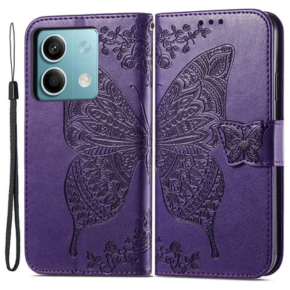 For Xiaomi Redmi Note 13 4G Leather Case Wallet Card Holder Butterfly Phone Cover