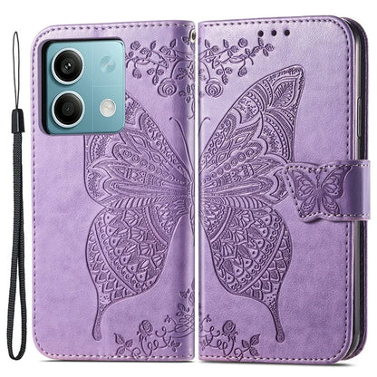 For Xiaomi Redmi Note 13 4G Leather Case Wallet Card Holder Butterfly Phone Cover