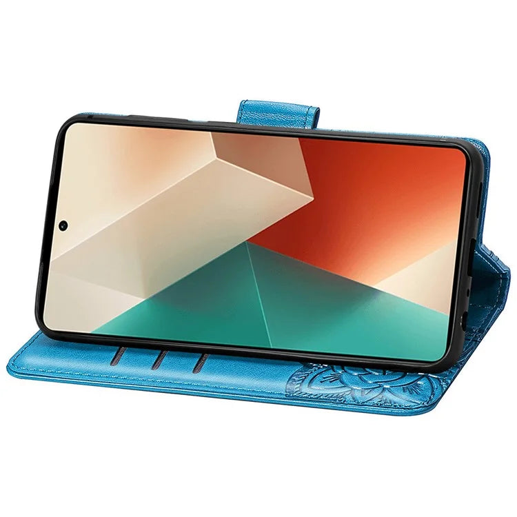 For Xiaomi Redmi Note 13 4G Leather Case Wallet Card Holder Butterfly Phone Cover