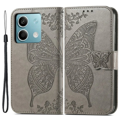 For Xiaomi Redmi Note 13 4G Leather Case Wallet Card Holder Butterfly Phone Cover
