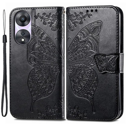For Oppo A78 4G Wallet Case Imprinted Butterfly Leather Phone Cover Folding Stand