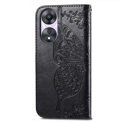 For Oppo A78 4G Wallet Case Imprinted Butterfly Leather Phone Cover Folding Stand