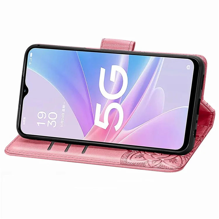 For Oppo A78 4G Wallet Case Imprinted Butterfly Leather Phone Cover Folding Stand