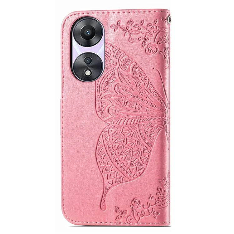 For Oppo A78 4G Wallet Case Imprinted Butterfly Leather Phone Cover Folding Stand