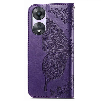 For Oppo A78 4G Wallet Case Imprinted Butterfly Leather Phone Cover Folding Stand