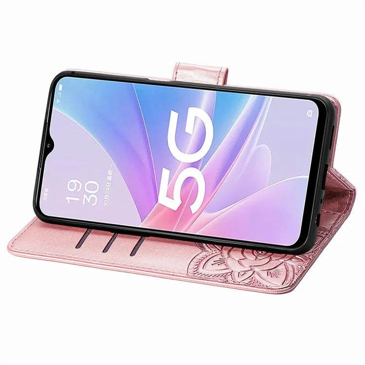 For Oppo A78 4G Wallet Case Imprinted Butterfly Leather Phone Cover Folding Stand