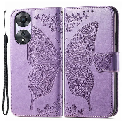 For Oppo A78 4G Wallet Case Imprinted Butterfly Leather Phone Cover Folding Stand