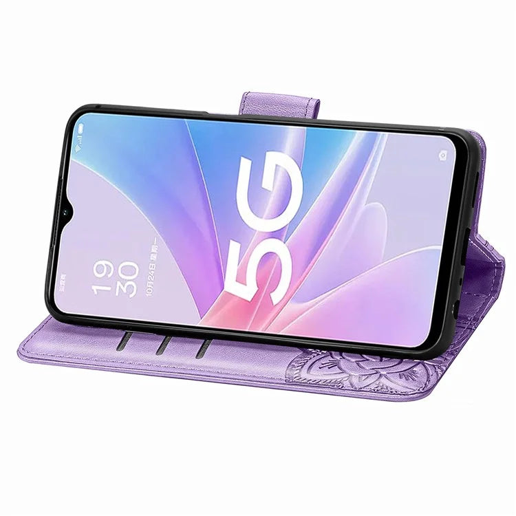 For Oppo A78 4G Wallet Case Imprinted Butterfly Leather Phone Cover Folding Stand