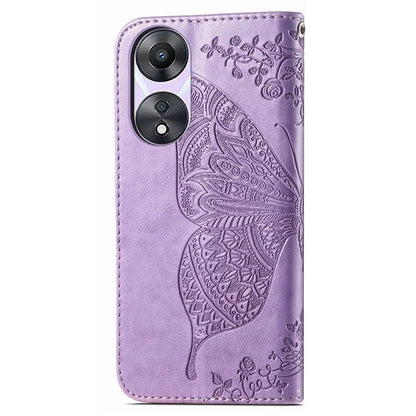 For Oppo A78 4G Wallet Case Imprinted Butterfly Leather Phone Cover Folding Stand