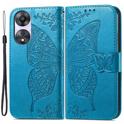 For Oppo A78 4G Wallet Case Imprinted Butterfly Leather Phone Cover Folding Stand