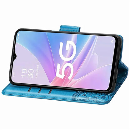 For Oppo A78 4G Wallet Case Imprinted Butterfly Leather Phone Cover Folding Stand
