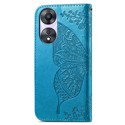 For Oppo A78 4G Wallet Case Imprinted Butterfly Leather Phone Cover Folding Stand