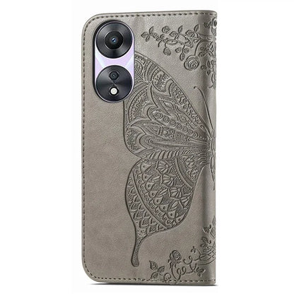 For Oppo A78 4G Wallet Case Imprinted Butterfly Leather Phone Cover Folding Stand