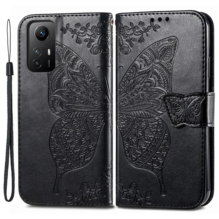 For Xiaomi Redmi Note 12S 4G Case Wallet Flip PU Leather Phone Cover Butterfly Imprinted