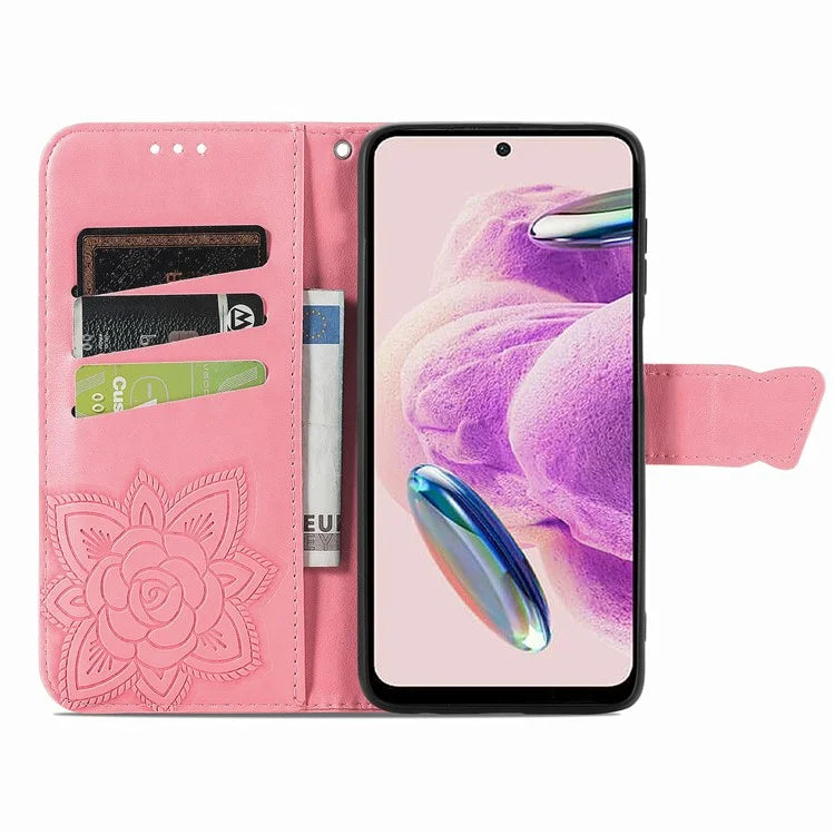 For Xiaomi Redmi Note 12S 4G Case Wallet Flip PU Leather Phone Cover Butterfly Imprinted