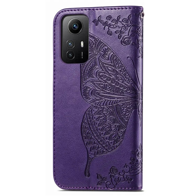 For Xiaomi Redmi Note 12S 4G Case Wallet Flip PU Leather Phone Cover Butterfly Imprinted