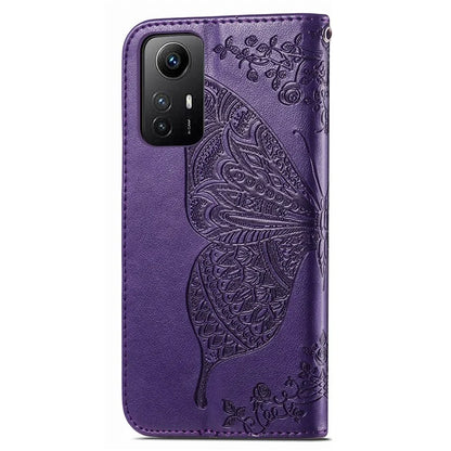 For Xiaomi Redmi Note 12S 4G Case Wallet Flip PU Leather Phone Cover Butterfly Imprinted